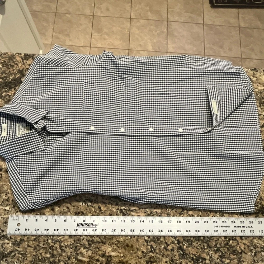 J.Crew Slim‎ Fit Button-Down Shirt Men's M Blue White Check Cotton Long Sleeve